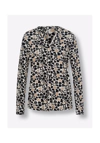 heine - Jersey-Bluse - champagner-schwarz-bedruckt