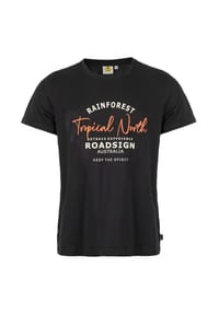 ROADSIGN® australia - Herren T-Shirt Rainforest mit Statement Print, sportlich markanter Outdoor Look, ideal für Casual- & Sommerlooks - schwarz