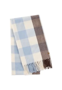 camel active - Weicher Schal mit Karo-Muster - Hellblau