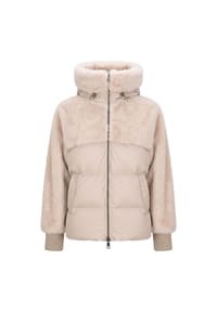 No. 1 Como - Jacke ZUMA mit hochwertigem Kunstfelleinsatz - GREIGE