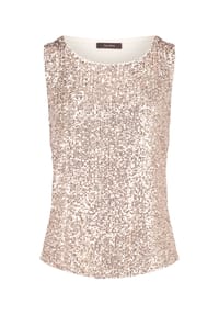 Vera Mont - Pailletten-Top ohne Arm - Cream/Gold