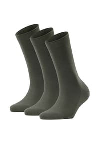 FALKE - Damen Socken - 3er Pack Family SO, Kurzsocken, einfarbig - Dunkelbraun
