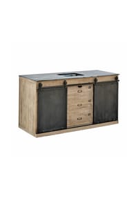 LOBERON - Küchenwaschtisch Oakland braun/schwarz - braun/schwarz