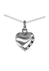 OSTSEE-SCHMUCK® - Kette mit Anhänger , Herz 10 mm , Silber 925/000 - silber