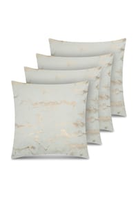 Aspero® - 4er Set Kissenbezüge mit Marmordesign 45x45cm Carrara - Gold