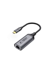 COFI - Tech-Protect UltraBoost USB-C auf Ethernet RJ45 1000 Mbps Adapter - Schwarz 20 x 2,5 x 1,5 cm