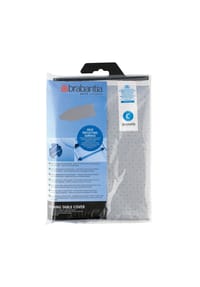 brabantia - Bügelbrettbezug, Baumwolle metallisiert, mit Kordelzug, Größe C, 124 x 45 cm, Silber - Ecru