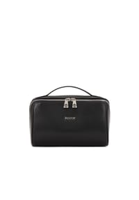 kazar - Schwarze Leder-Kosmetiktasche mit Reißverschluss - Schwarz