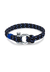 TRUE REBELS - Herren Armband aus Edelstahl in Silber - blau