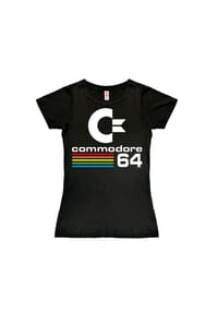 LOGOSHIRT® - New Girls T-Shirt Commodore - C64 - black
