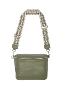 Seasons of April - Gürteltasche Crossbody Bag Rona Große Damen Umhängetasche aus 100% Echtleder mit breitem Gurt - Creme 2