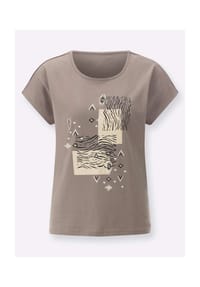 Sieh an! - Rundhals-Shirt - papaya-schwarz-bedruckt