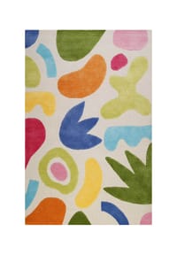 SMART KIDS - Kinderteppich Kimi - handgetuftet aus Naturfasern, bunt, abstraktes Design - creme beige