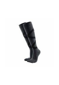 MUNADUNA - Kompressions-Yoga-Kniestrümpfe mit Wickelband Fitness-Socken,Frottee-Polsterung,Anti-Rutsch - Grau R