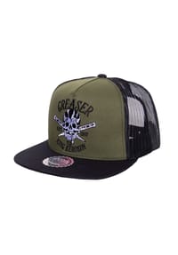KING KEROSIN - Snapback Cap mit Netzeinsatz Greaser - Schwarz / Grün