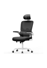 Rattantree - Ergonomischer Drehstuhl mit Wippfunktion für Home Office, Weiß - blau