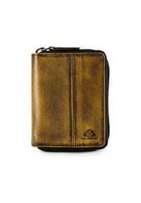 GREEN BURRY Destressed - Destressed Geldbörse RFID Schutz Leder 10.5 cm - deep red