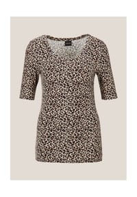 MADELEINE - Halbarmshirt mit Animal-Print - caramel / schwarz