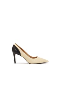 Kazar - Zweifarbige Pumps mit schlankem Stilettoabsatz - Creme