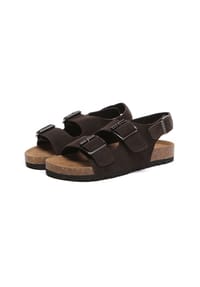 EVERAU® - Damen Leder Sandalen - Flame - CHESTNUT