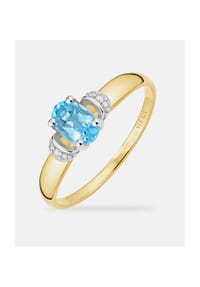 Diamant L'eternel - Ring, mit Blautopas, 375 Gelbgold - gold