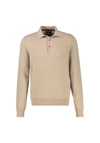 LERROS - Langarm Polo aus Baumwollstrick mit flexiblen Rippbündchen - CEDAR GREEN MELANGE