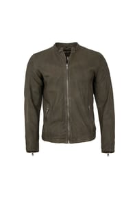 FREAKY NATION® - Herren Lederjacke Lammleder olive - olive