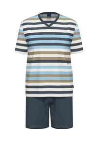 AMMANN - Schlafanzug, V-Ausschnitt, für Herren - 801 BLUE BELL