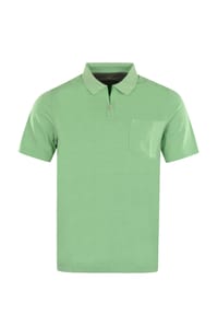 hajo - Shirt Kurzarm-Poloshirt Softknit mit verdecktem Reißverschluss und Brusttasche in Regular Fit - grün