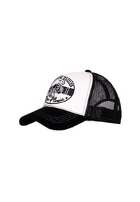 KING KEROSIN - Trucker Cap mit Schirm in Samt-Optik und Stickereien Boston Eagles - schwarz