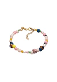 elli. PREMIUM - Armband Perlen Glas Edelsteine Bunt Sommermix 925 Silber - Bunt