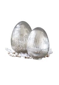 LOBERON Osterei 2er Set Duvera silber - Osterdeko - silber