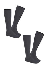 Hudson - Only Kniestrümpfe, 2er-Pack, flache Nähte, für Herren - 0550 GRAU-MEL.,