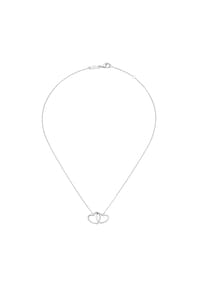GIORGIO MARTELLO MILANO - Collier zwei Herzen, mit weißen Zirkonia, Silber 925 - gold