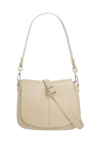 Cluty - Umhängetasche Echt Leder, Made In Italy - beige
