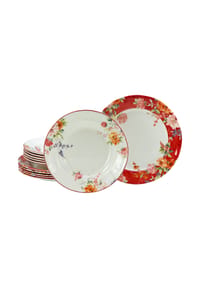 CreaTable - Crimson Bunt, Tafelservice 12-tlg - Creme