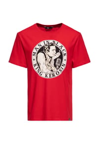KING KEROSIN - Print-Shirt mit Frontprint Man In Black - rot