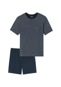 SCHIESSER - Comfort Essentials Shorty, aufgesetzte Brusttasche, für Herren - 804 NACHTBLAU