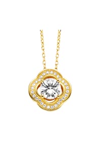 Julie Julsen® - Anhänger mit Kette 925/- Sterling Silber 55 Zirkonia - gelb
