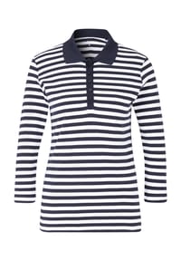 GALERIA - Poloshirt "Tilda", 3/4-Arm, Pima-Baumwolle, für Damen - BLACK-WHITE