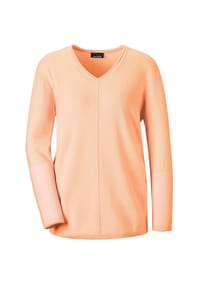 GOLDNER - Kurzgröße:  Basicpullover mit V-Ausschnitt - aqua