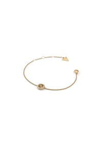 GUESS - 4G CRUSH Damen Armbend "Flowers", Edelstahl - GELBGOLD