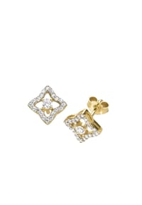 Luigi Merano® - Ohrstecker in Blütenform, mit Zirkonia, Gold 375 - gold/silber