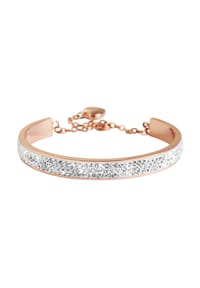 Adelia's Bold Style - Armband – Armreif aus Edelstahl mit Zirkonia Ø 6,5 cm cm - silber