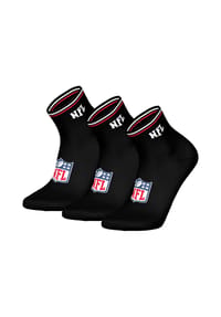 NFL - Unisex Quarter-Socken, 3er Pack - NFL Shield 3Pack Quarter Socks, Logo, Streifen, Baumwollmischung - Dunkelblau/Weiß/Rot