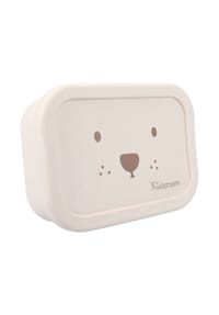 COFI - Kidzroom Kinder Lunchbox aus Silikon – Brotdose mit süßem Teddybär - Beige 6 x 17 x 12 cm