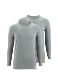 bruno banani - Unterhemd / Shirt Langarm 2er Pack WARM UP - Grau Melange