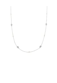 elli. - Halskette Perlen Kristalle Von Swarovski® Weiß 925 Sterling Silber - Gold