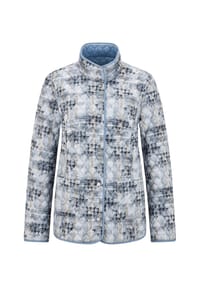 GOLDNER - Kurzgröße:  Wendejacke mit Rautenstepp - rauchblau / gemustert
