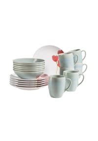 MÄSER Frühstücksset, Keramik Ossia - Ossia - mint/weiß/rot